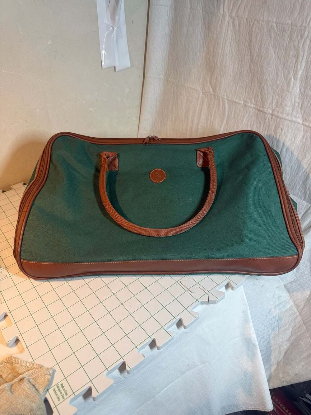 Vintage Ralph Lauren Polo Green Canvas Commuter Overnight Travel Bag - ,